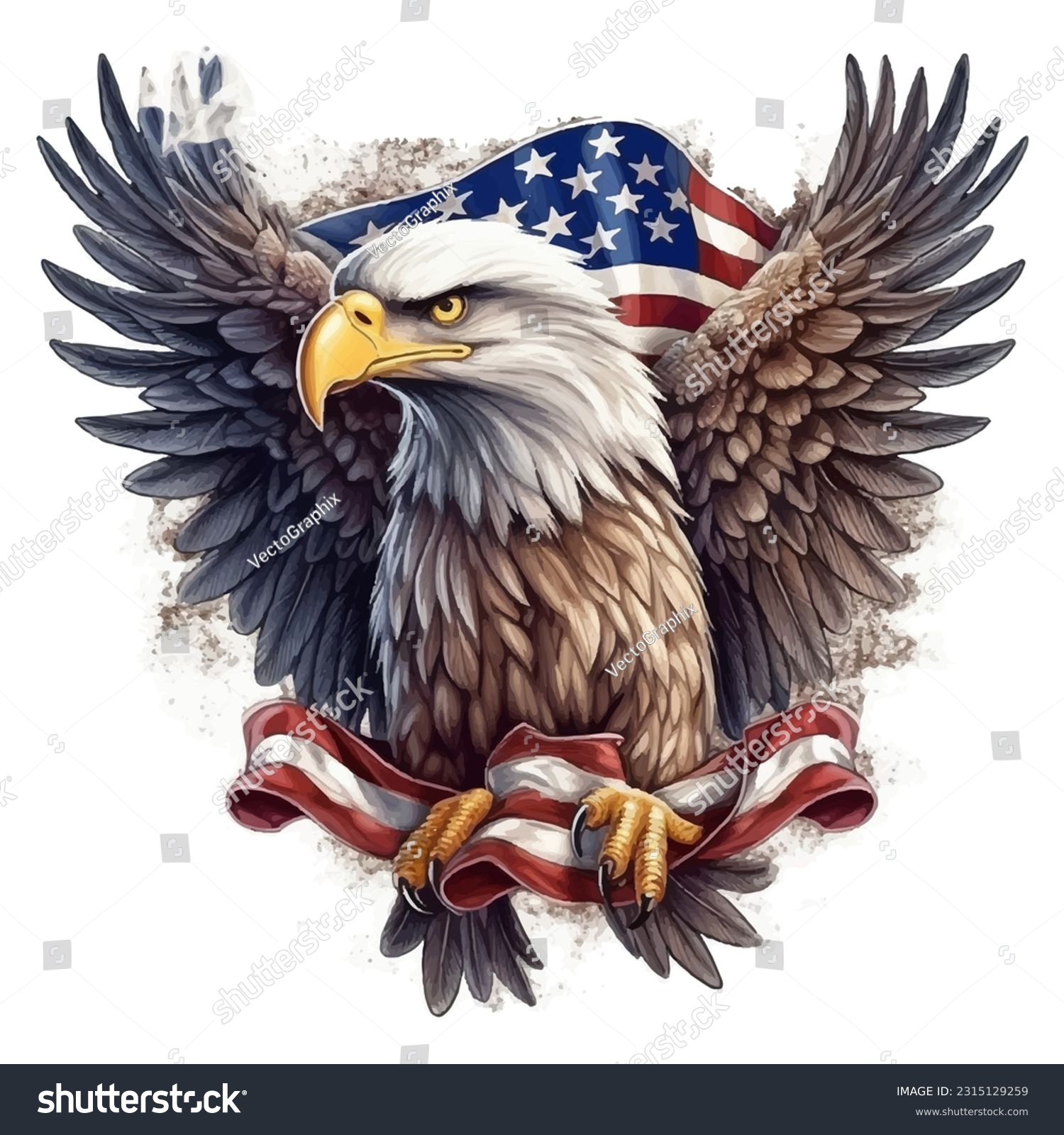 Patriotic eagle over royalty