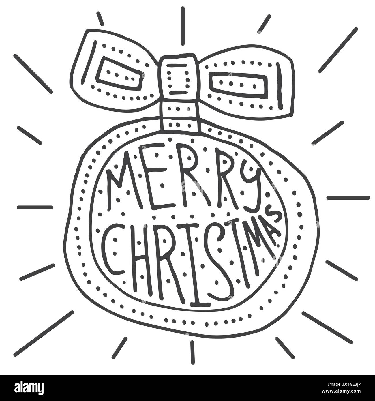 Merry christmas background con hand lettering y bolas de navidad ilustraciãn vectorial aão nuevo concepto por parte flyer banner imagen vector de stock