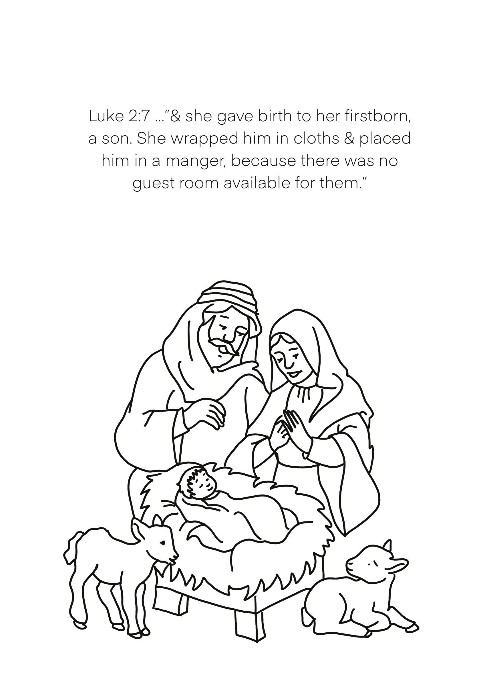 Jesus birth coloring page