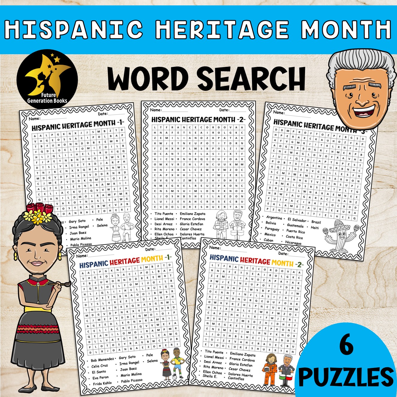 Hispanic heritage month bulletin board coloring pages word search bundle made by teachers