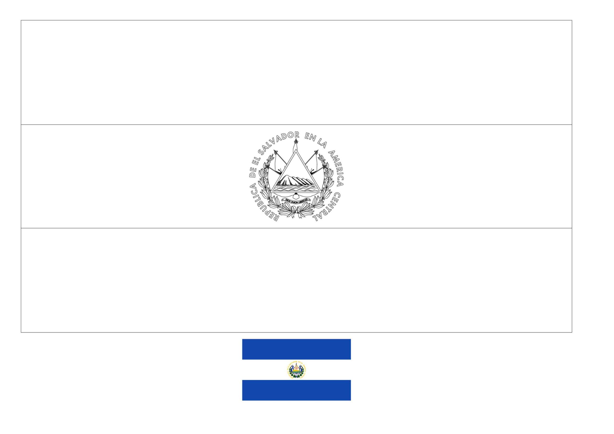 El salvador flag coloring page flag coloring pages el salvador flag coloring pages