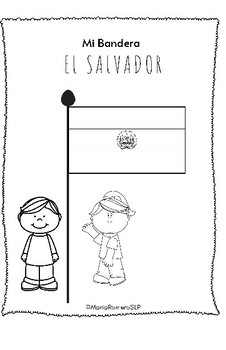 El salvador flag coloring sheet by maria romero slp tpt