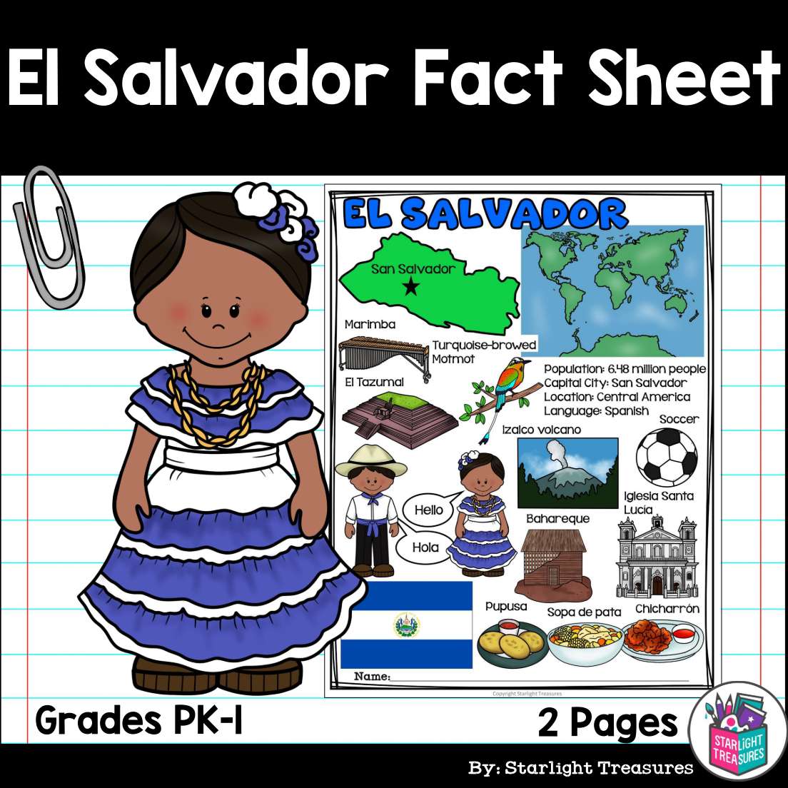 El salvador fact sheet for early readers â starlight treasures llc