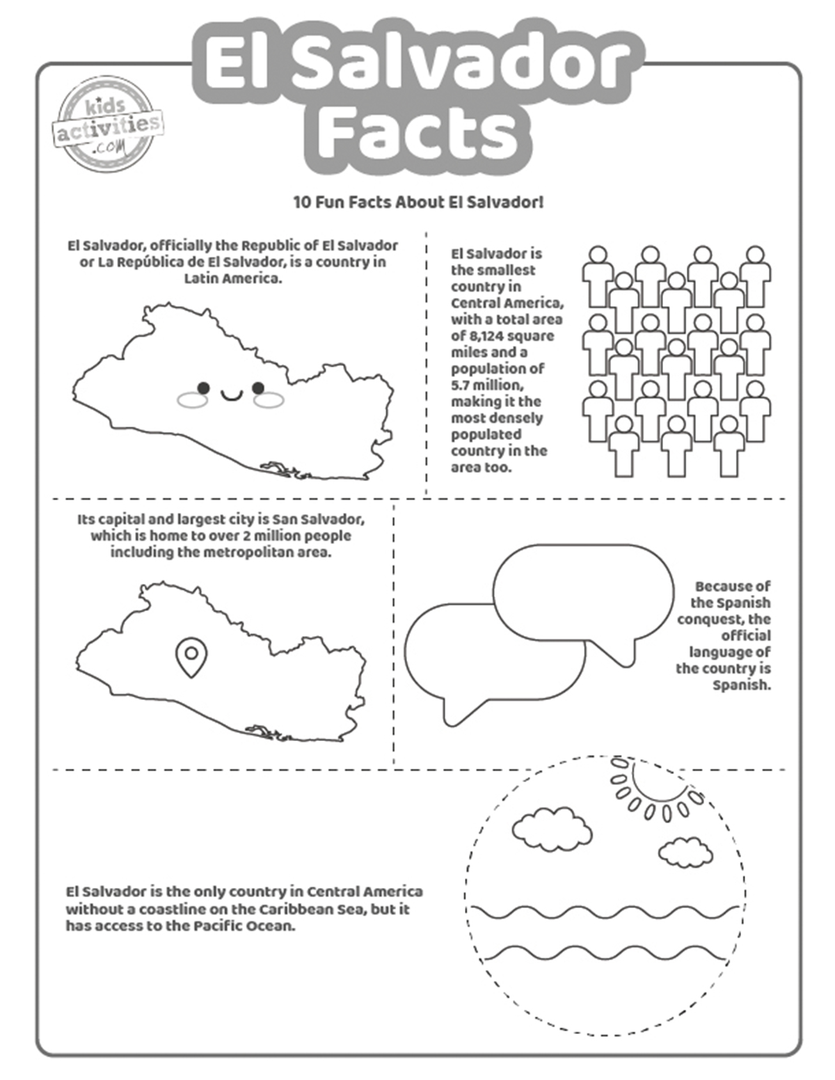 Printable el salvador facts for kids kids activities blog