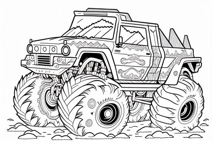 El toro loco monster truck coloring page printable free