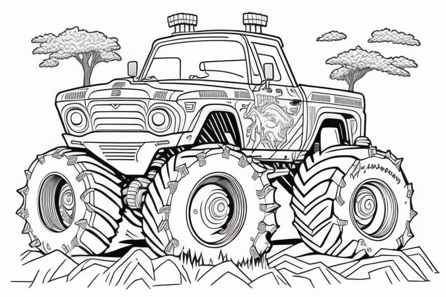 El toro loco monster truck coloring page printable free