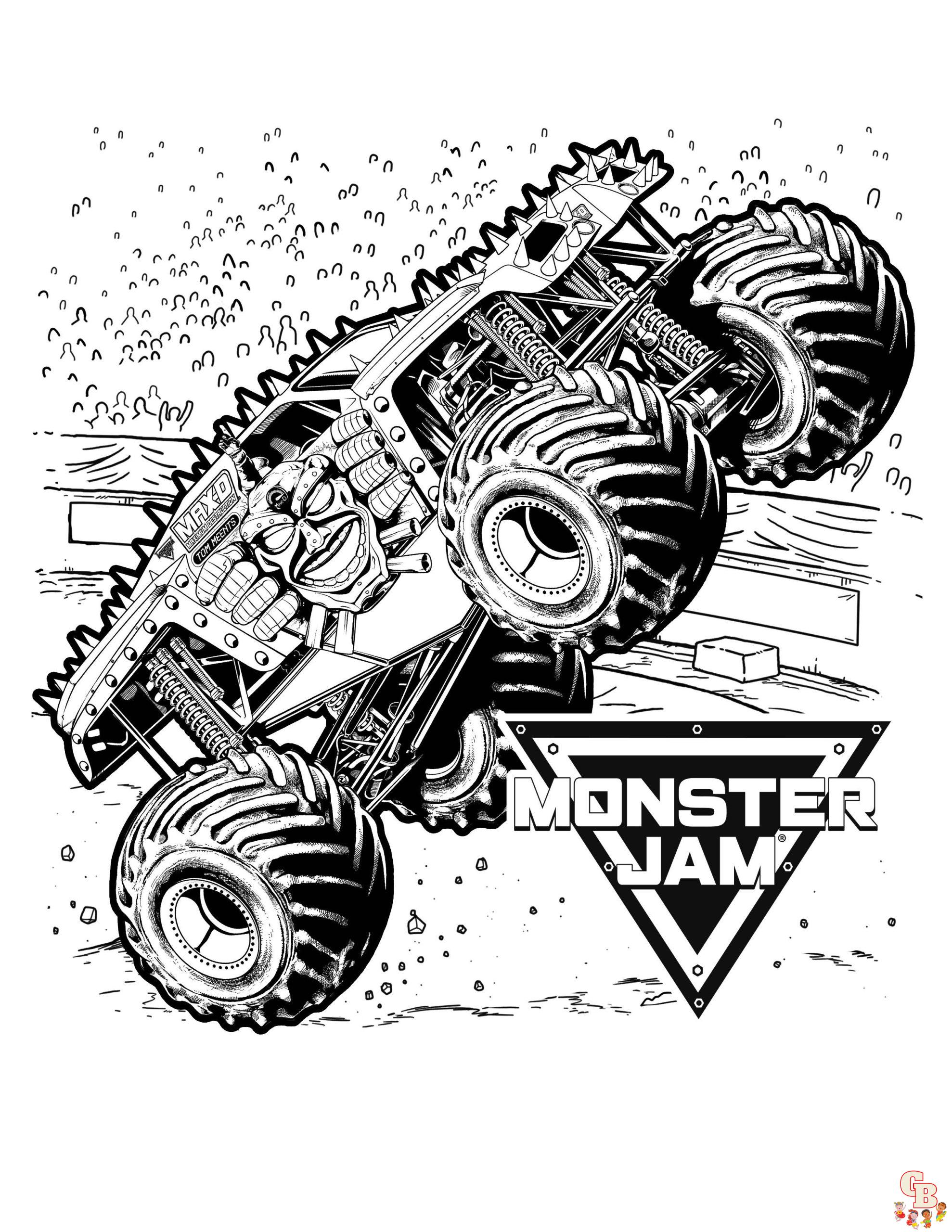 Get your kids excited with free monster jam coloring pages