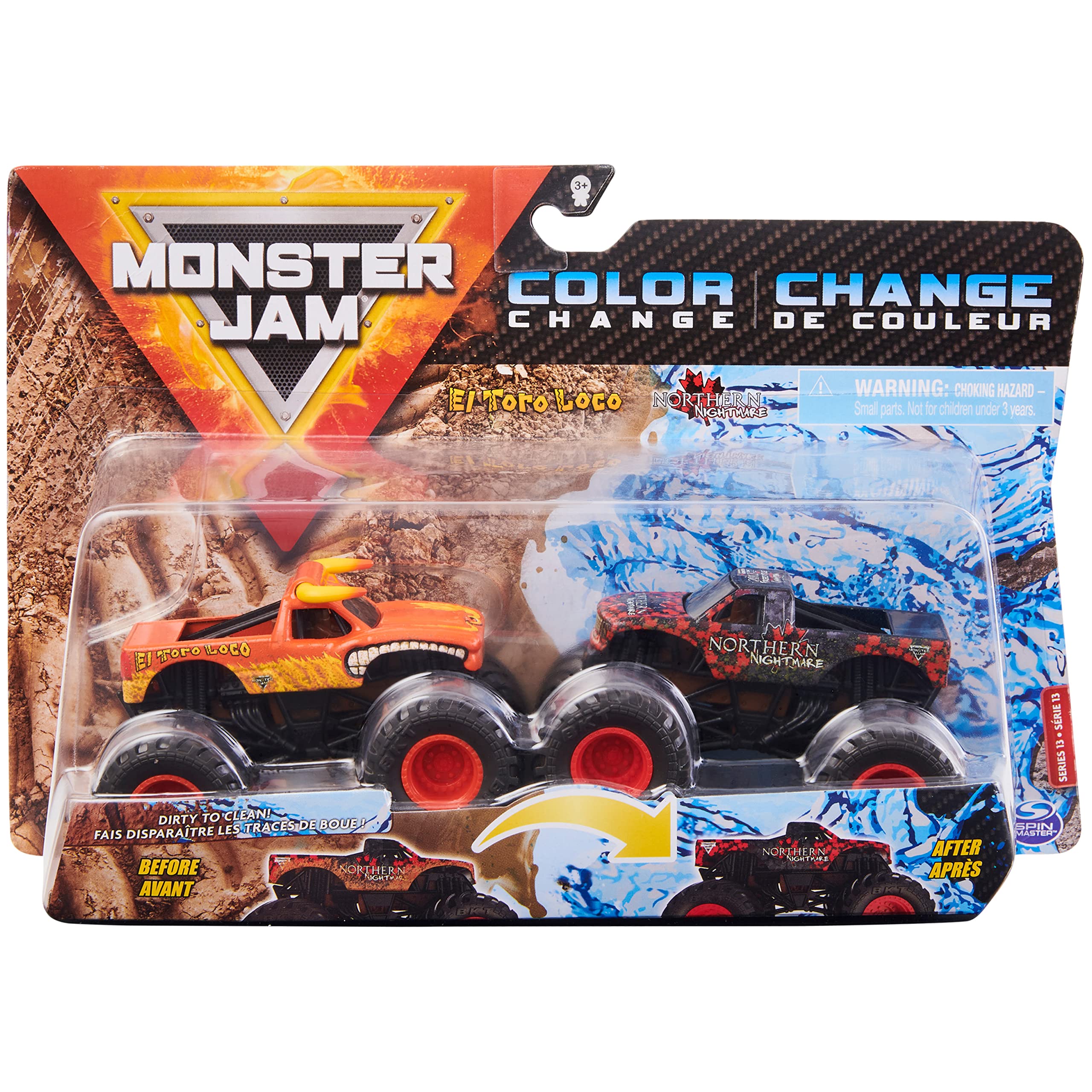 Monster jam official el toro loco vs northern nightmare color