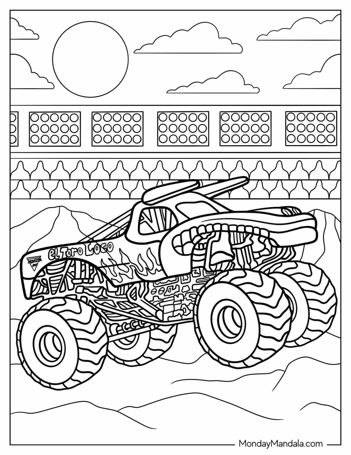 Monster jam coloring pages free pdf printables