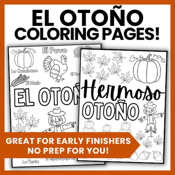 Spanish fall coloring pages tpt
