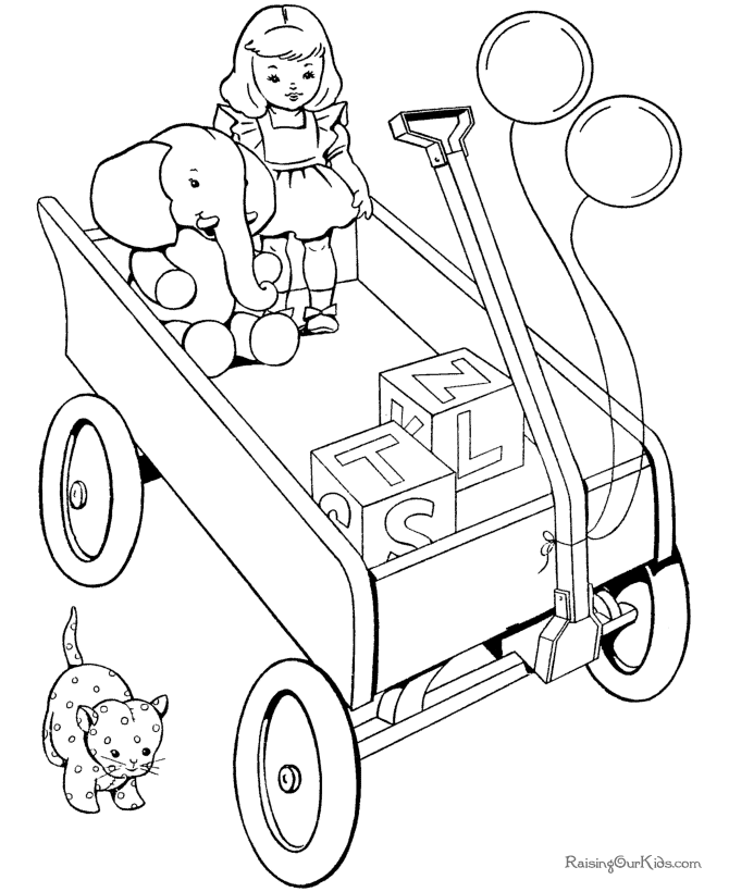 Printable christmas toys coloring pages