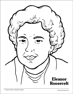 Eleanor roosevelt portrait pattern printable coloring pages