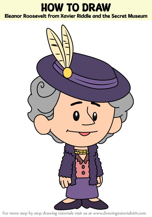 How to draw eleanor roosevelt from xavier riddle and the secret museum xavier riddle and the secret museum step by step