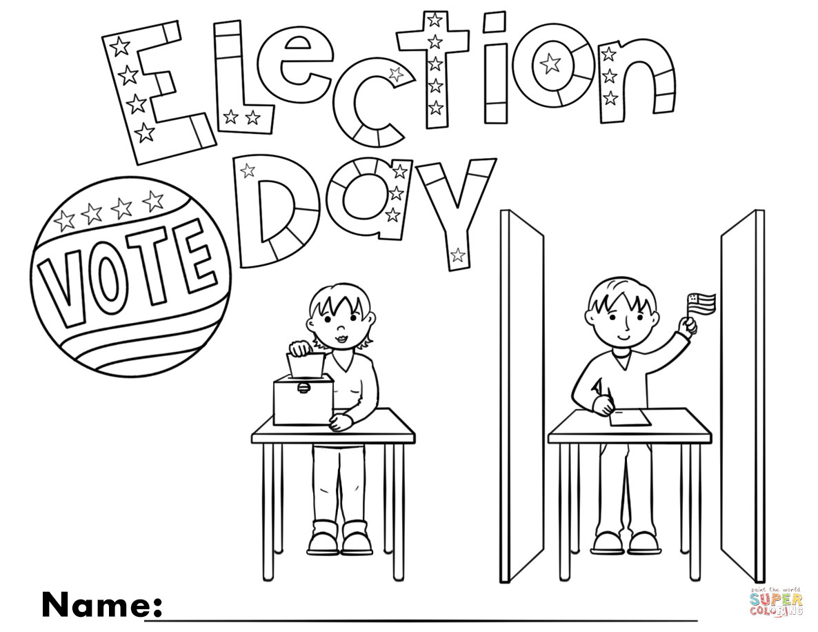 Election day coloring page free printable coloring pages