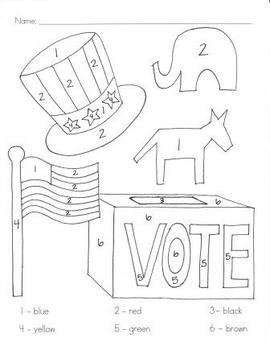 Election day color by number by moorelearning tpt