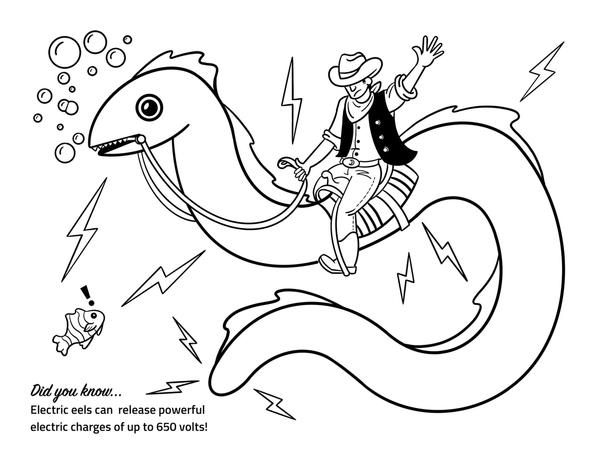 Electric eel coloring page activity â circuit scribe official store teach electronics by drawing