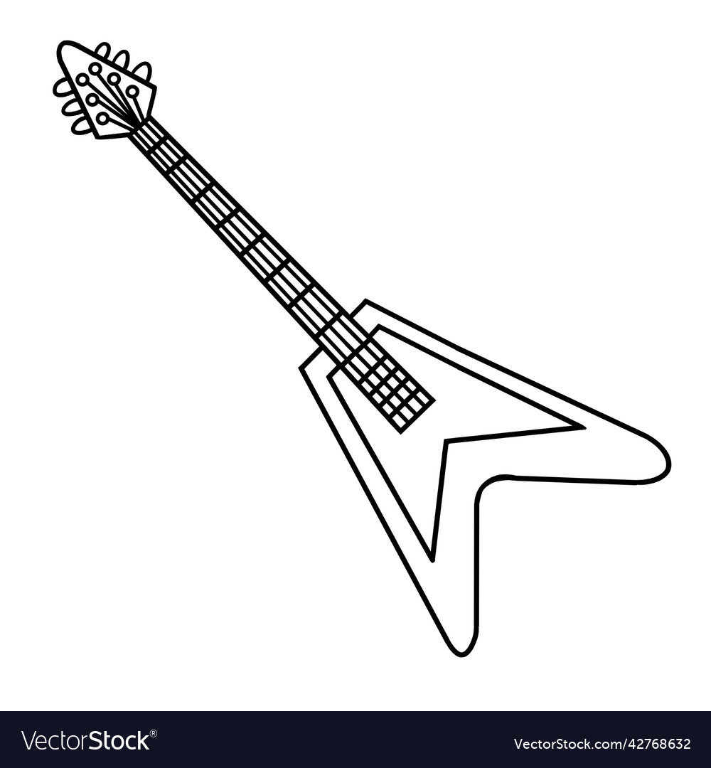 Guitar isolated coloring page for kids royalty free vector