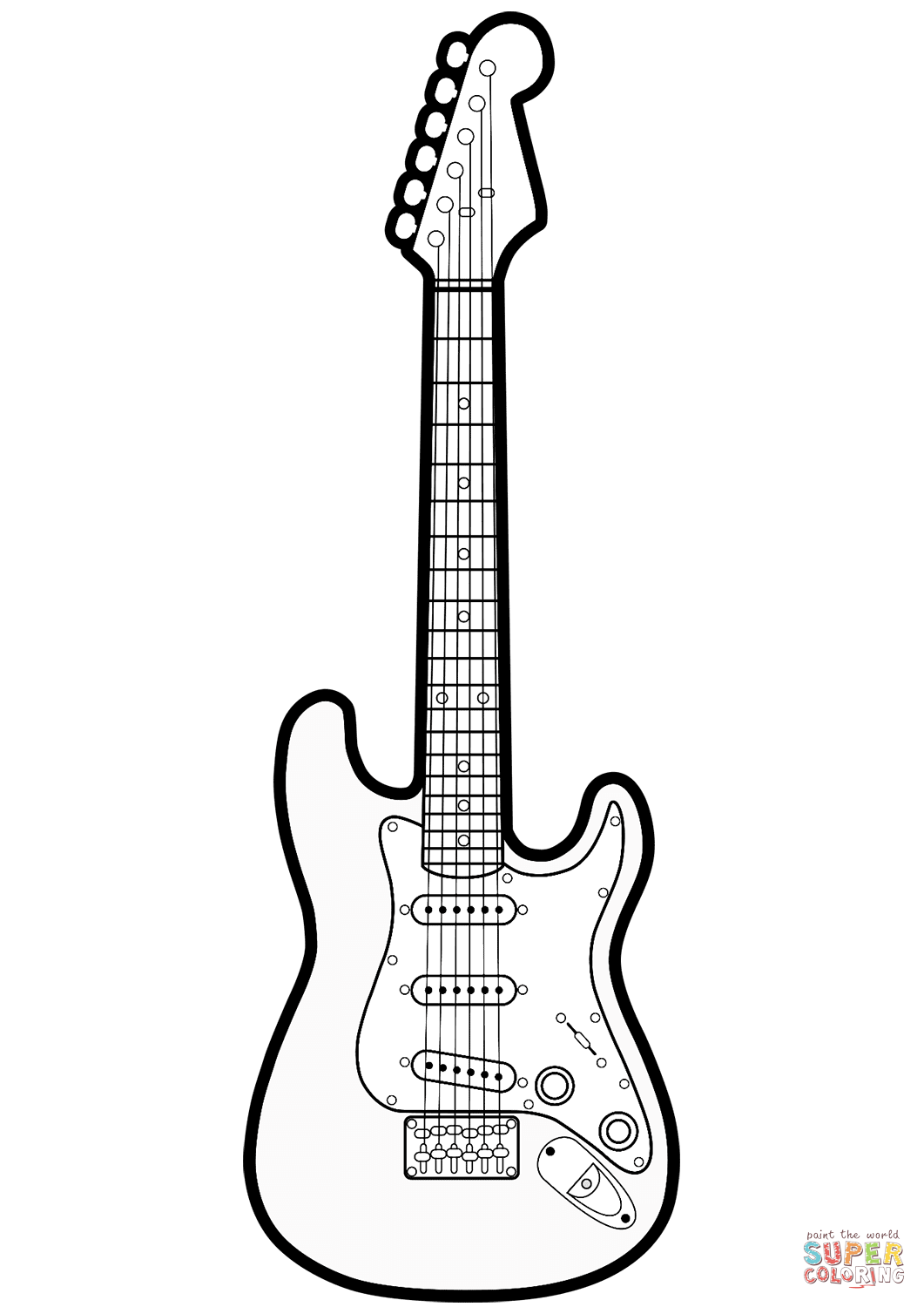 Electric guitar coloring page free printable coloring pages