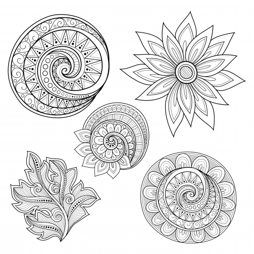 Spring elements coloring page