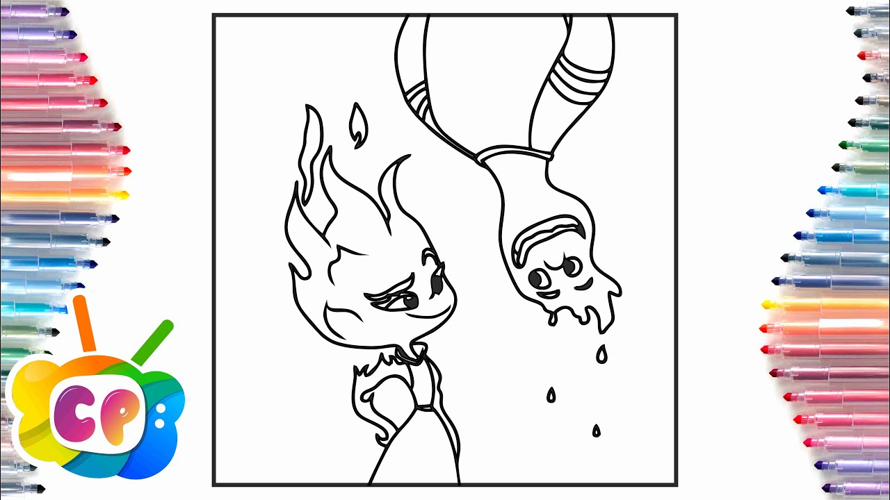 Eleental coloring page eber and wade fro eleentalarcando