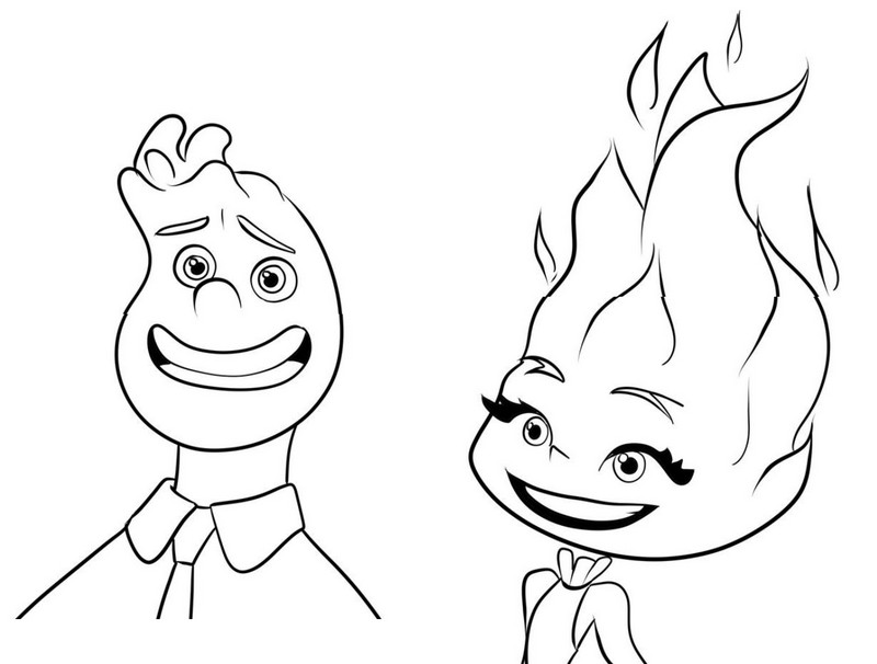 Coloring page elemental ember wade