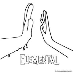 Elemental coloring pages