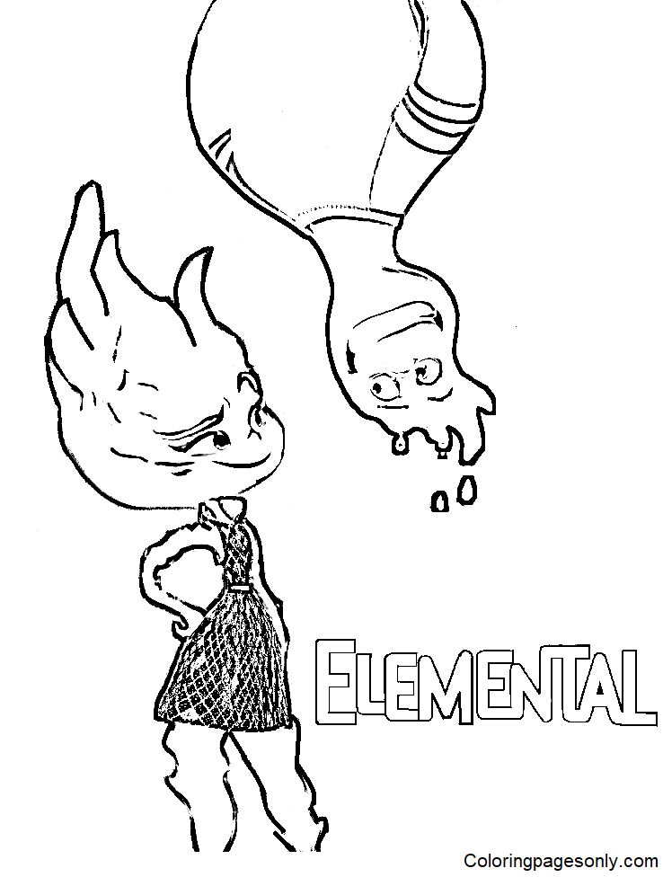 Elemental coloring pages printable for free download