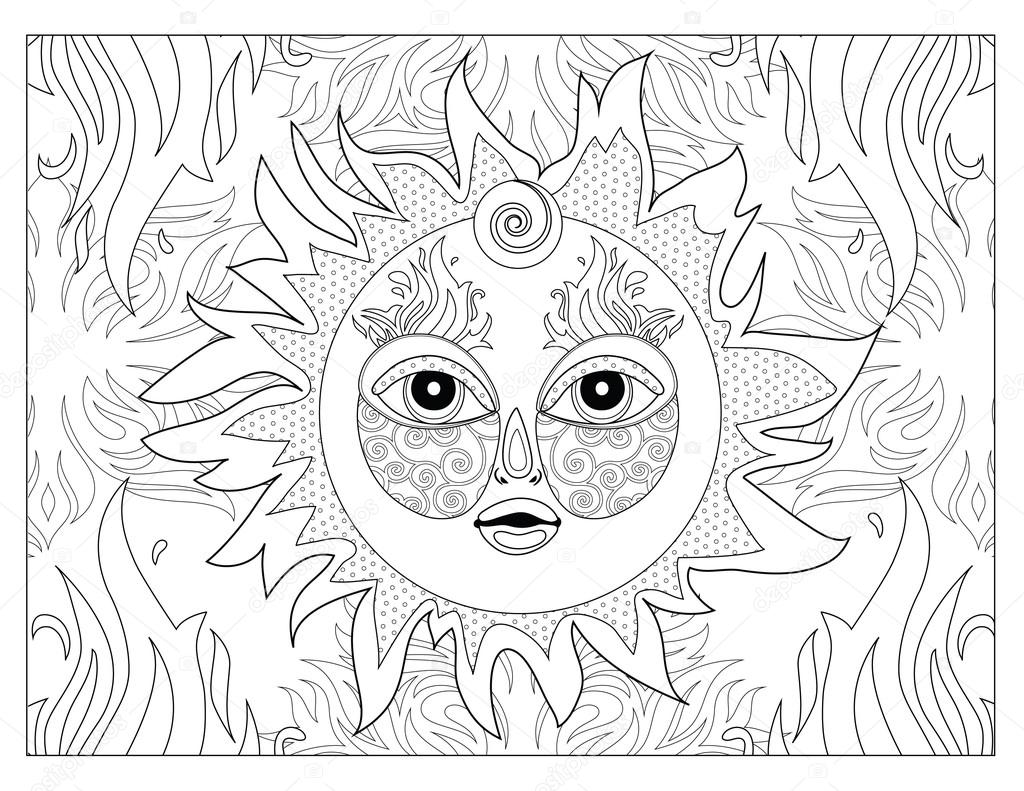 Fire element coloring page stock illustration by smk