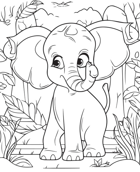 Thousand coloring book elephant royalty