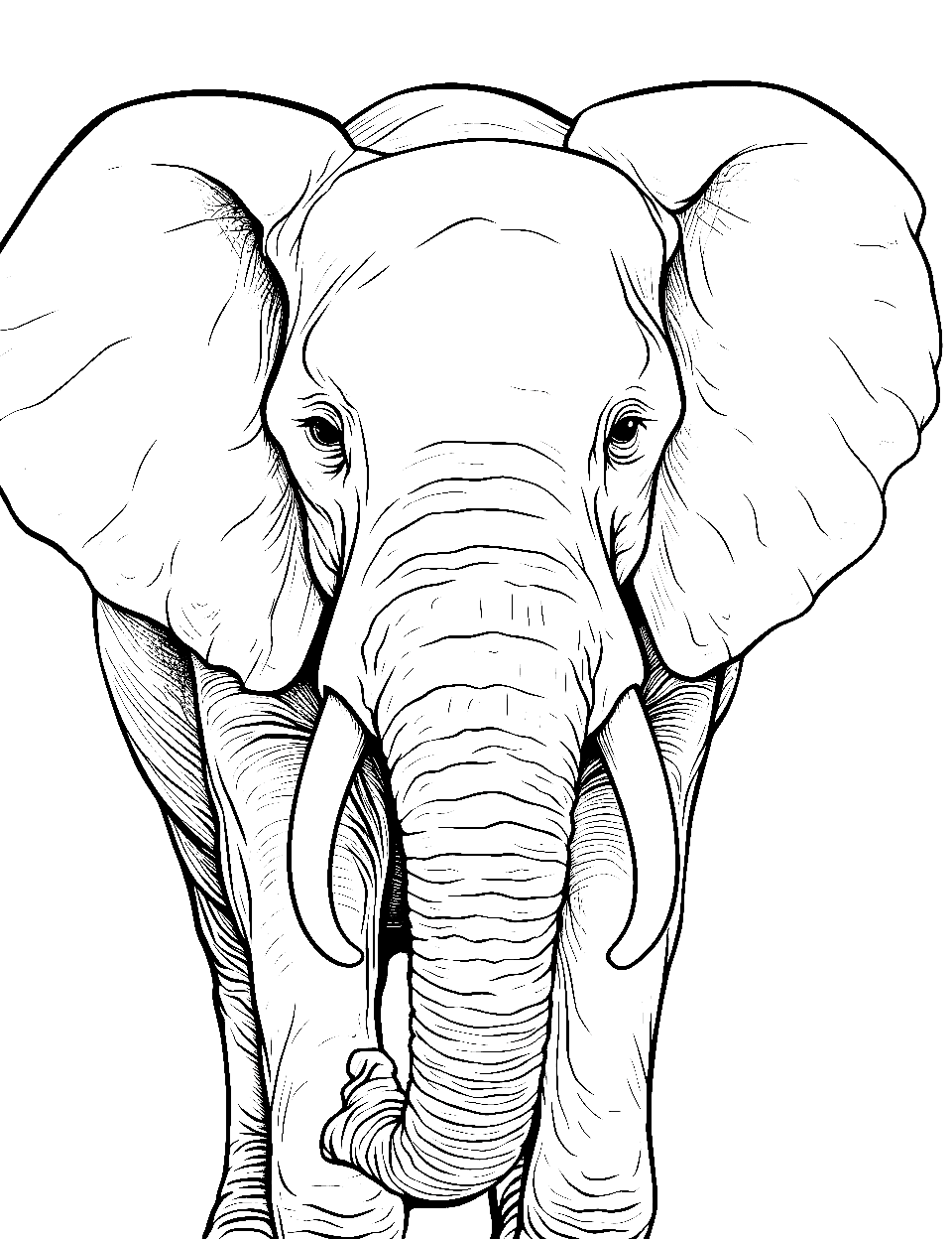 Elephant coloring pages free printable sheets