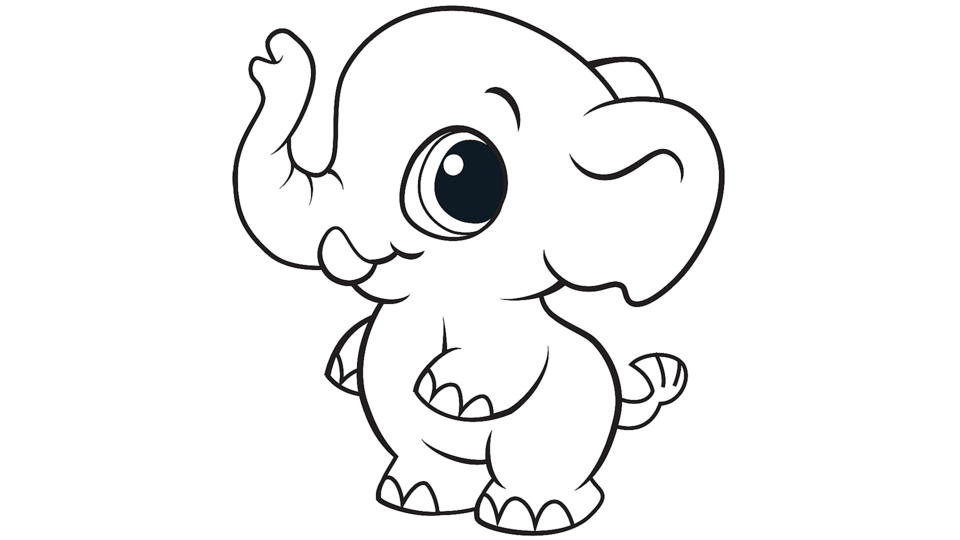 Learning friends elephant coloring printable