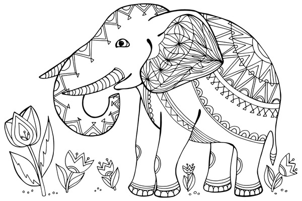 Thousand coloring pages elephants royalty