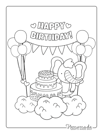 Free happy birthday coloring pages for kids