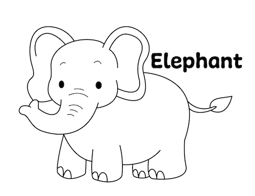 Elephant coloring page