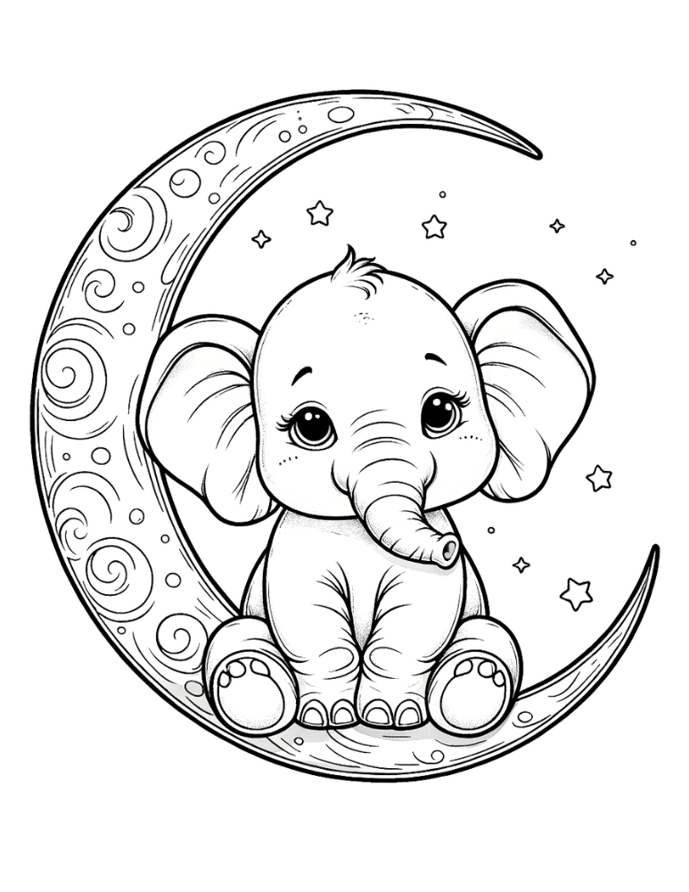 Free printable elephant coloring pages