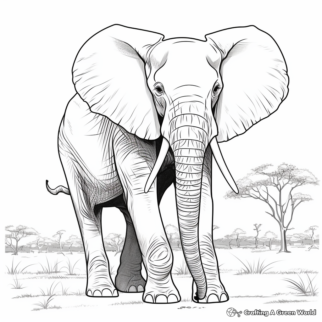 Elephant for adults coloring pages