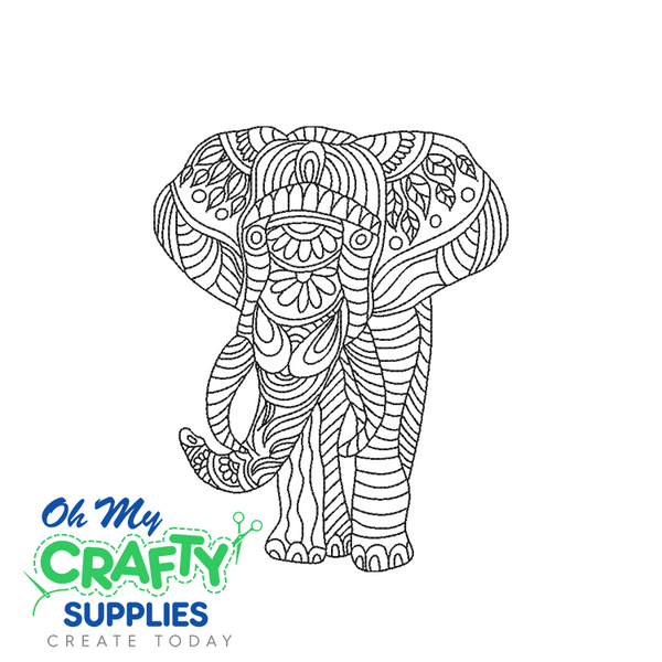 Henna elephant embroidery design oh my crafty supplies inc