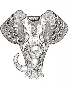 Elephant coloring pages for adults â by pagequest tpt