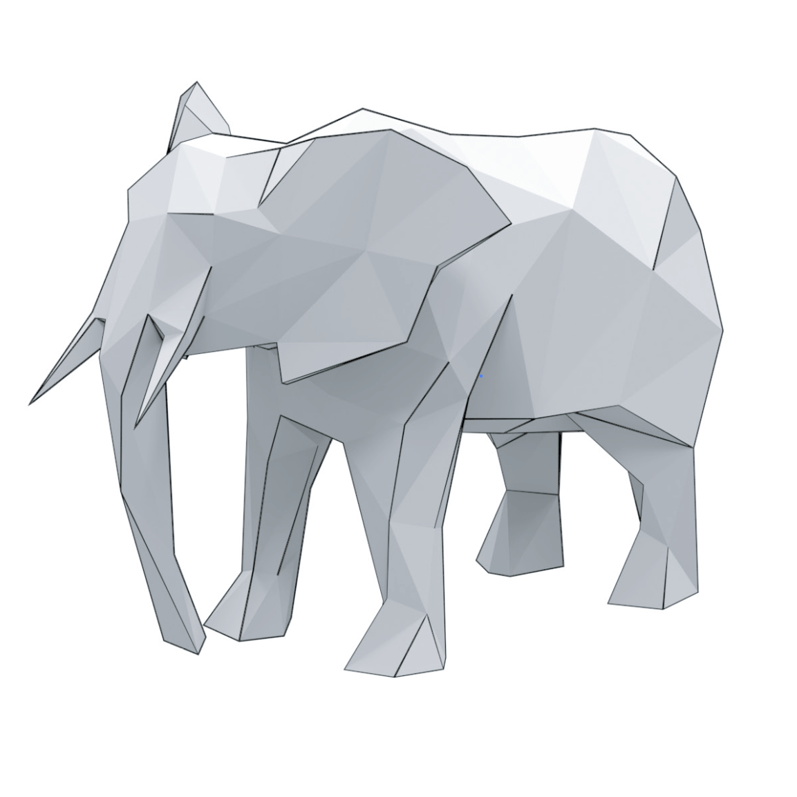 Low poly elephant d papercraft free printable papercraft templates