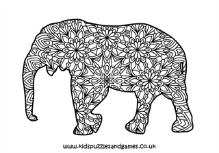 Elephant mindful louring page