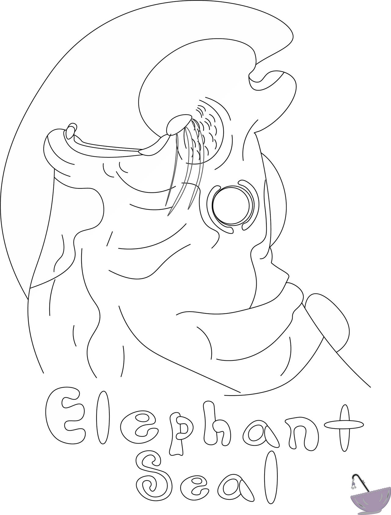 E elephant seal coloring page by merlinmetal on