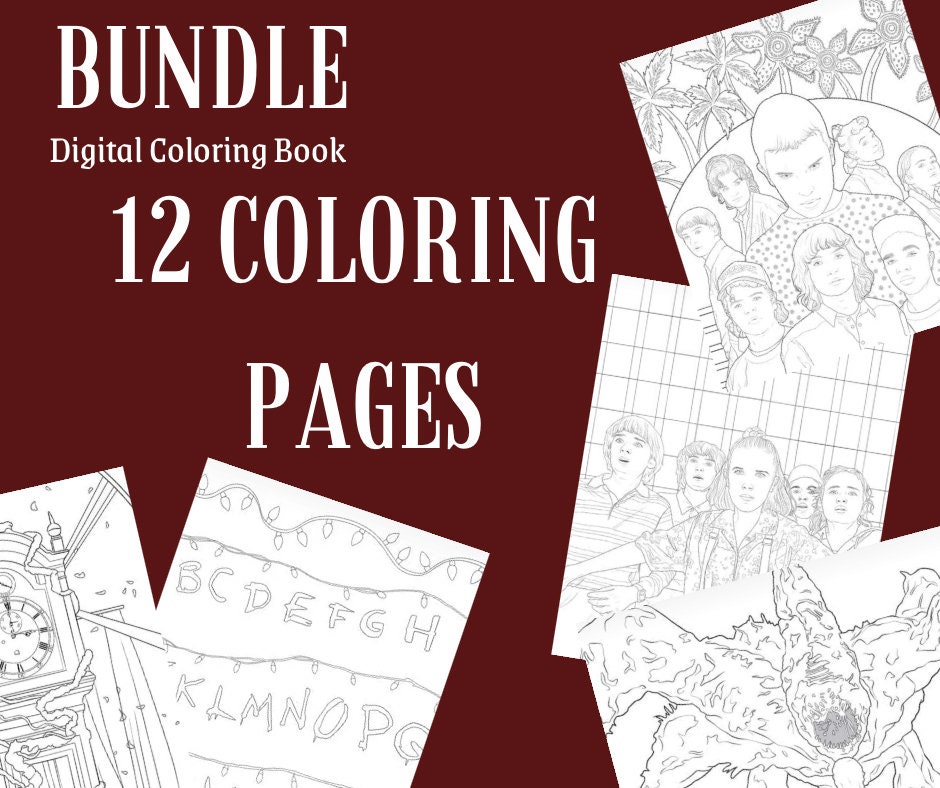 Stranger things download printable coloring book coloring