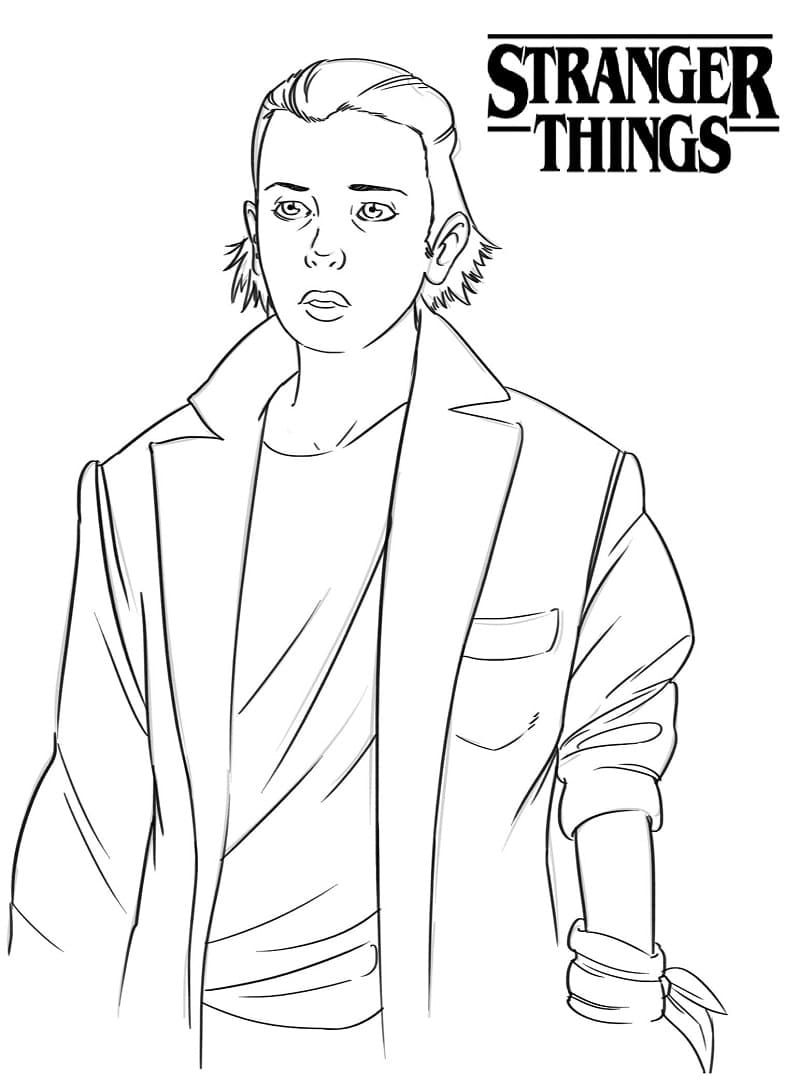 Eleven from stranger things coloring page