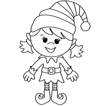 Free christmas elf clipart elf clipart printable christmas coloring pages christmas elf