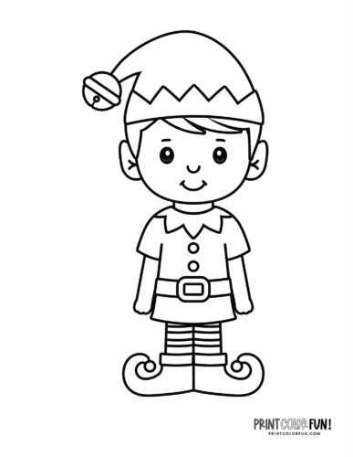 Cute christmas elves santas elves clipart coloring pages direct from the north pole at