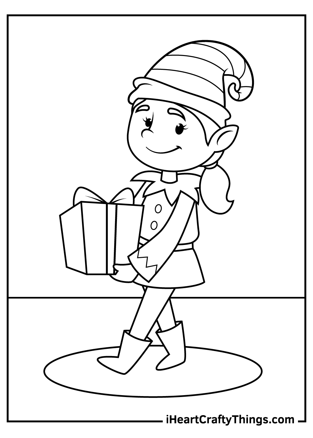 Christmas elves coloring pages free printables