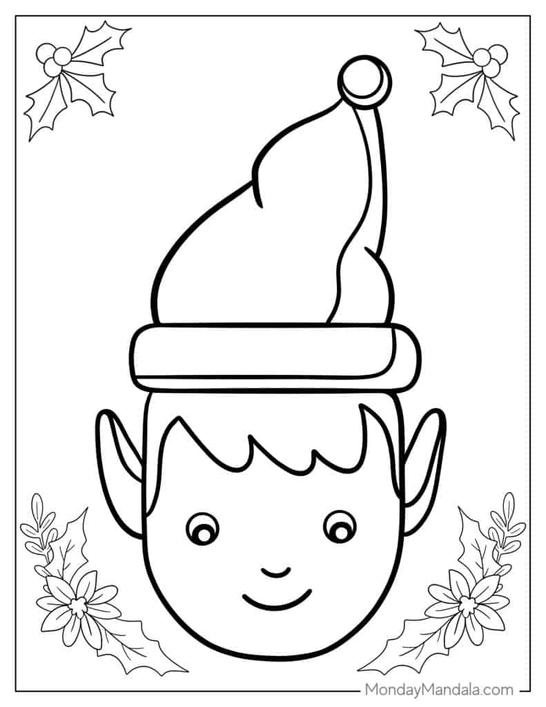 Elf coloring pages free pdf printables