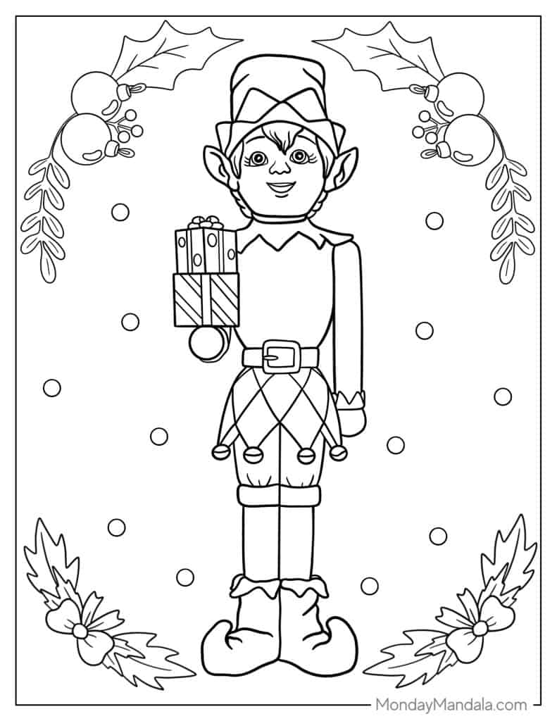 Elf coloring pages free pdf printables