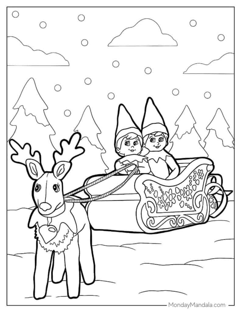 Elf coloring pages free pdf printables