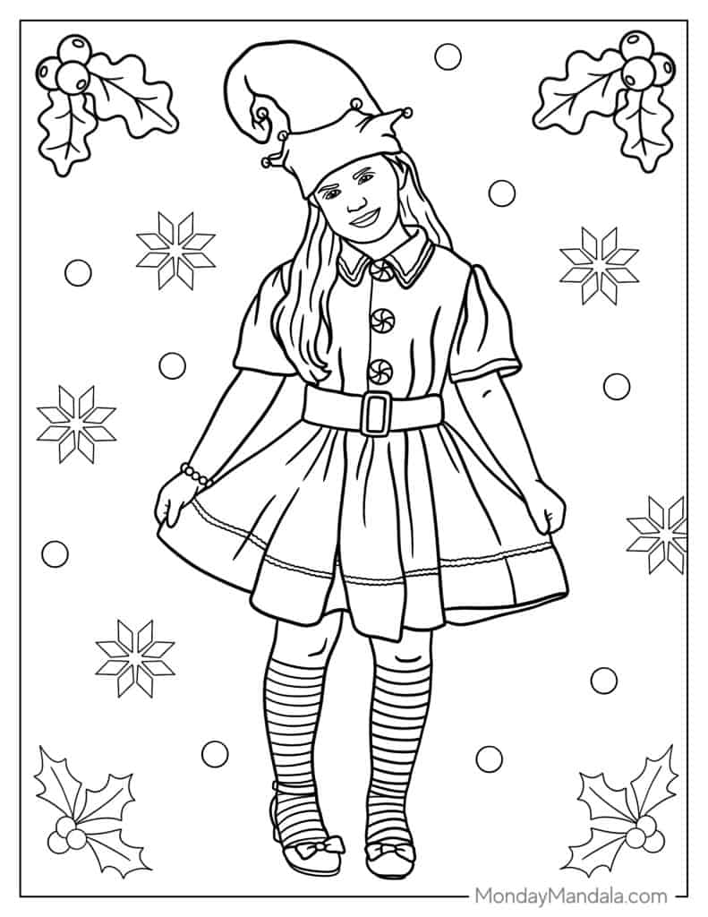 Elf coloring pages free pdf printables